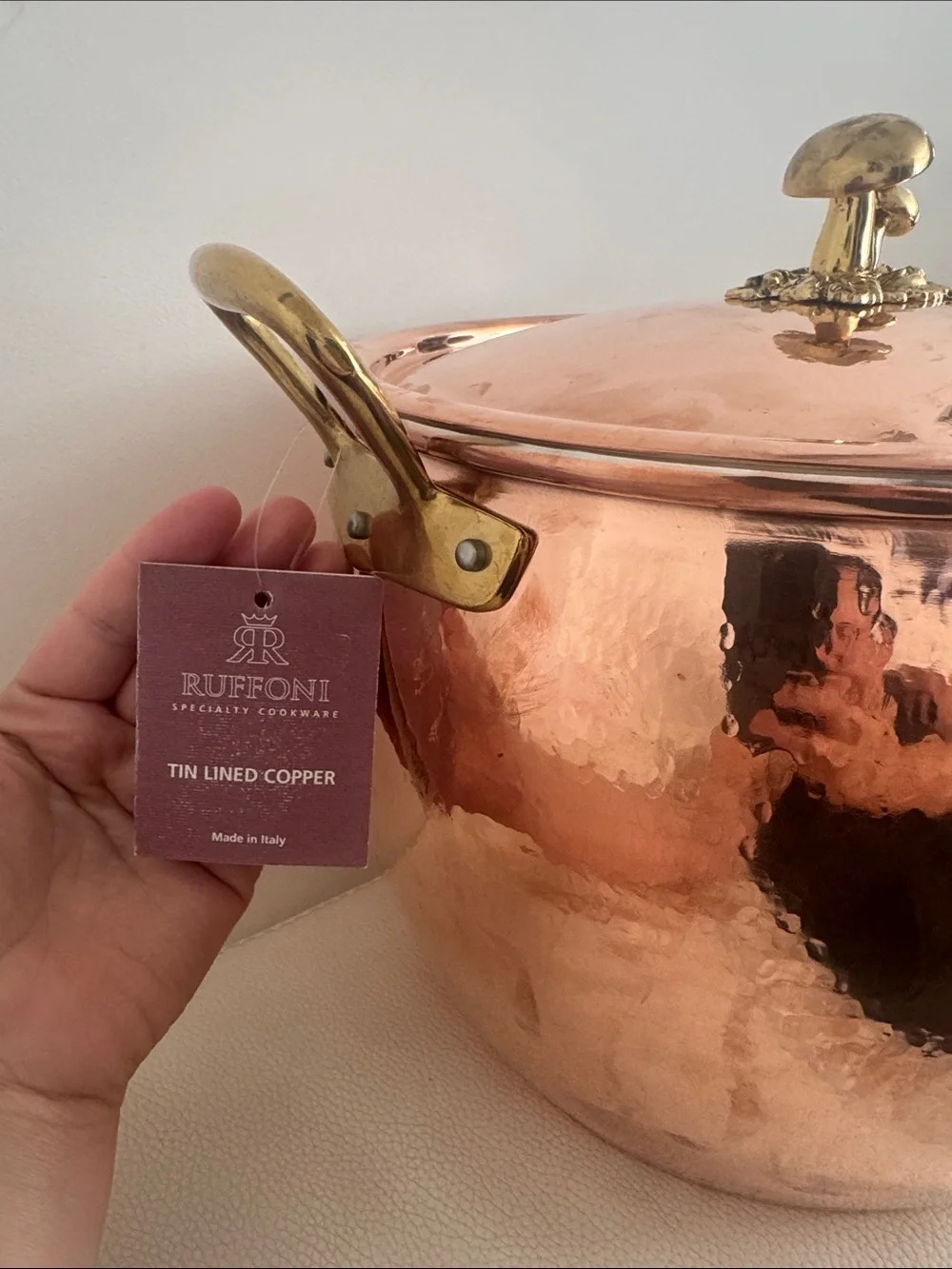 Ruffoni Hammered Copper Stockpot with Lid - Copper
